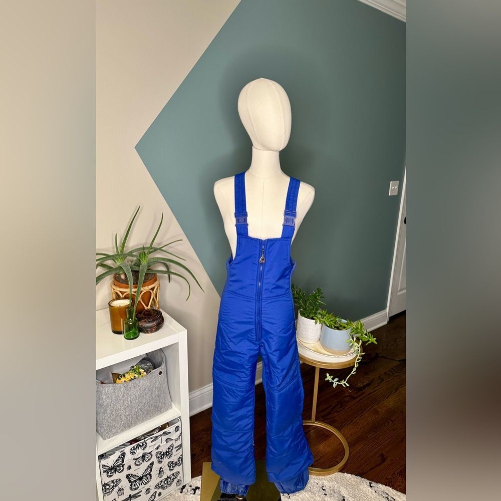 Vintage 90s Pacific Trail Youth Ski Suit Sz 12 Blue One-Piece Snow Bib Snowsuit